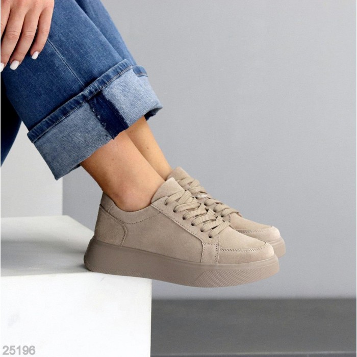 Кеди жіночі натуральна замша колір беж 39,41р.