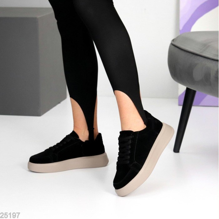 Кеди жіночі натуральна замша чорні 38,39р