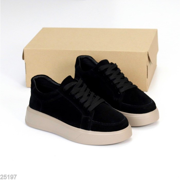 Кеди жіночі натуральна замша чорні 38,39р