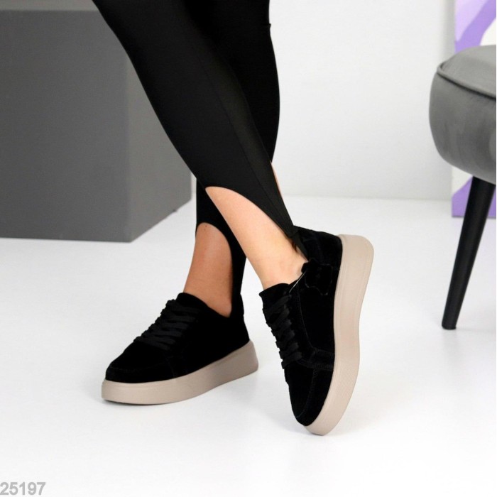 Кеди жіночі натуральна замша чорні 38,39р