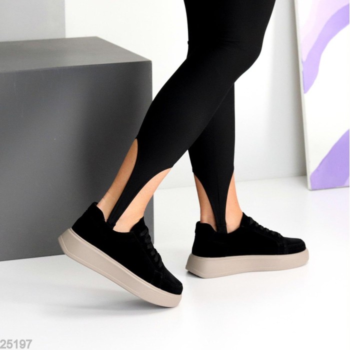 Кеди жіночі натуральна замша чорні 38,39р