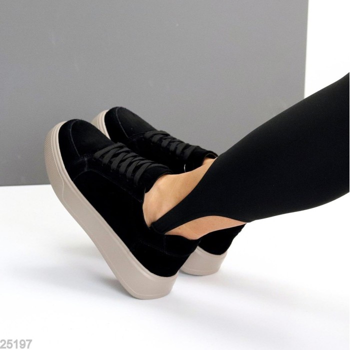 Кеди жіночі натуральна замша чорні 38,39р