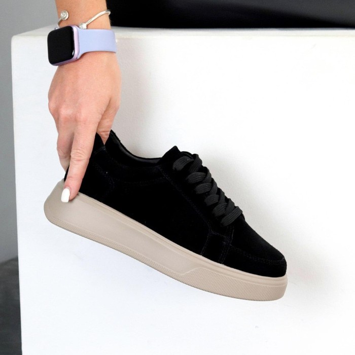 Кеди жіночі натуральна замша чорні 38,39р