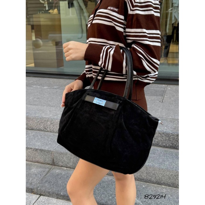 Сумка жіноча 2 відділення натуральна замша/шкіра Колір: Чорний, Кемел, Капучино