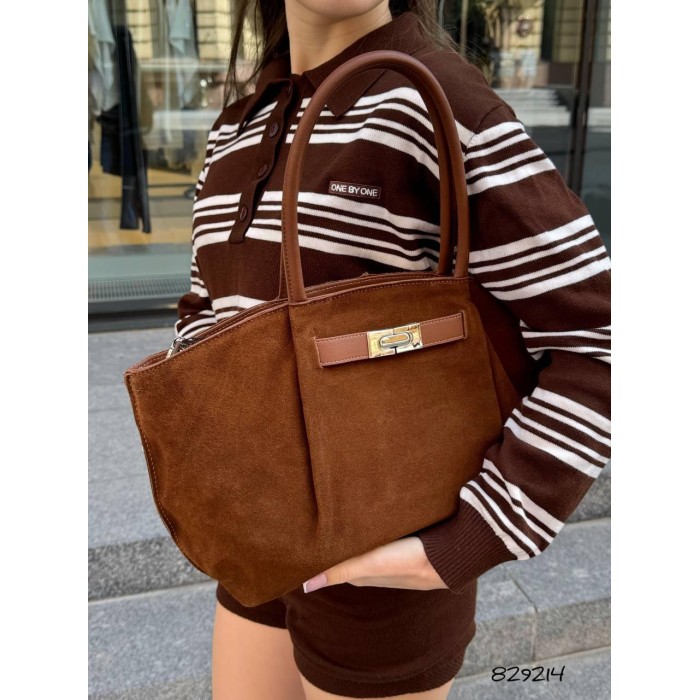 Сумка жіноча 2 відділення натуральна замша/шкіра Колір: Чорний, Кемел, Капучино Кемел