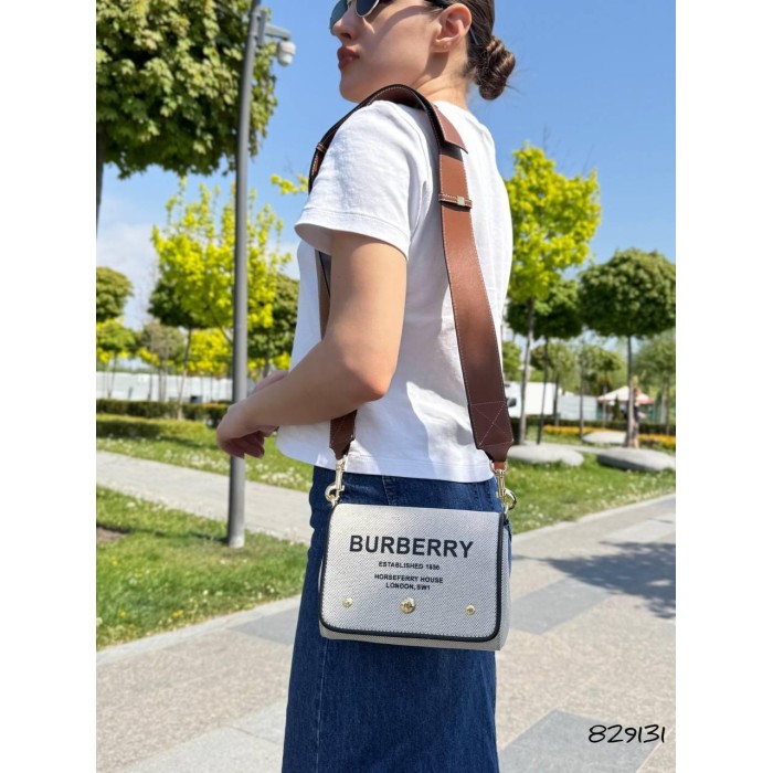 Сумка жіноча Burberry міні натуральна шкіра/ комбінована  Беж