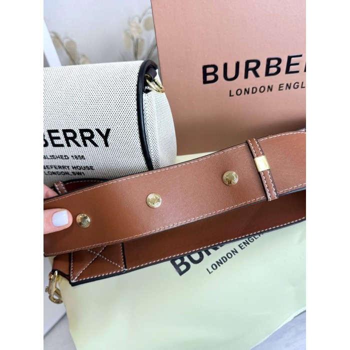 Сумка жіноча Burberry міні натуральна шкіра/ комбінована  Беж