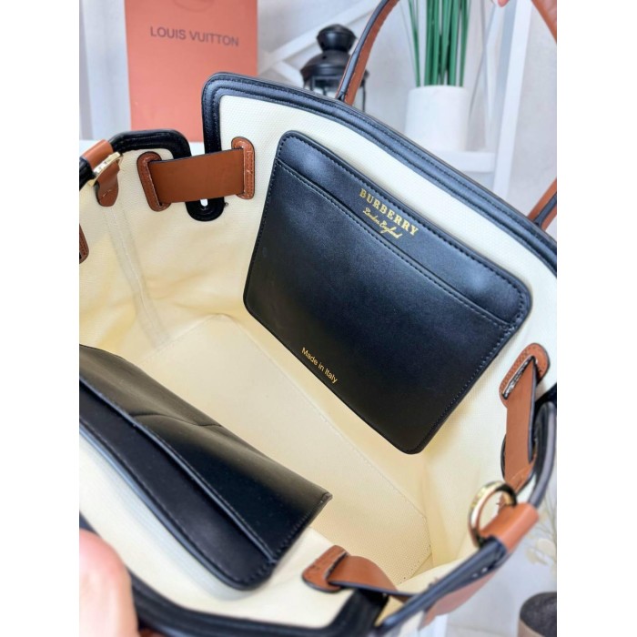 Сумка жіноча Burberry преміум комбіі натуральна шкіра Беж
