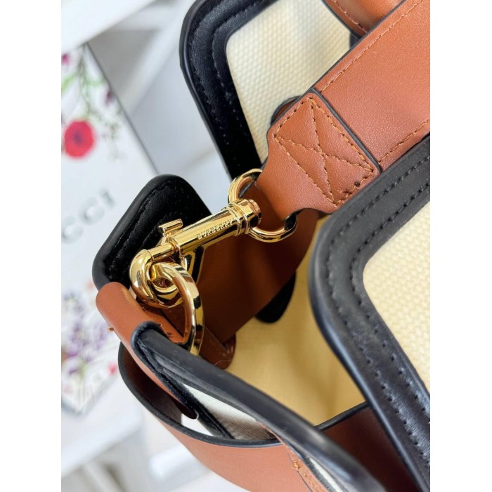 Сумка жіноча Burberry преміум комбіі натуральна шкіра Беж