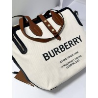 Сумка женская Burberry премиум комби натуральная кожа Молочный