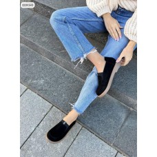 Туфлі/Лофери жіночі натуральна замша Чорні 36,37р