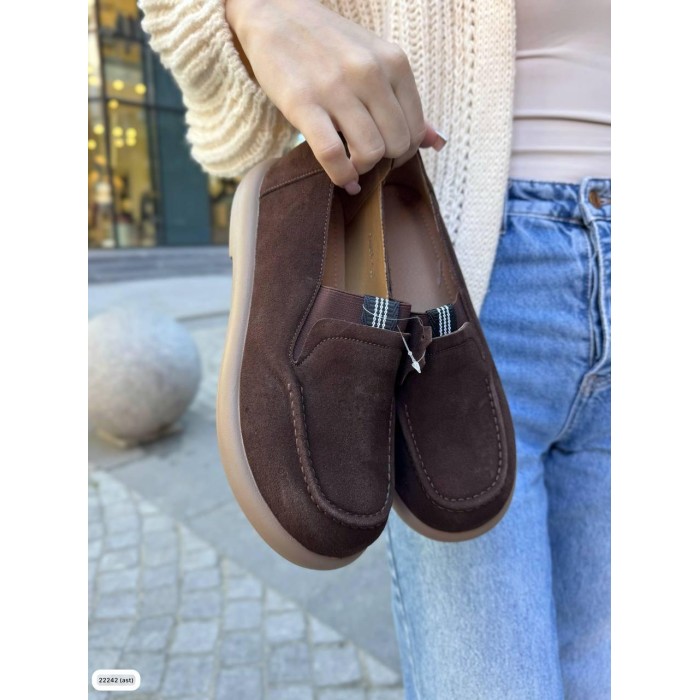 Туфлі/Лофери жіночі натуральна замша колір: Шоколад 39р
