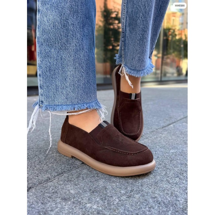 Туфлі/Лофери жіночі натуральна замша колір: Шоколад 39р