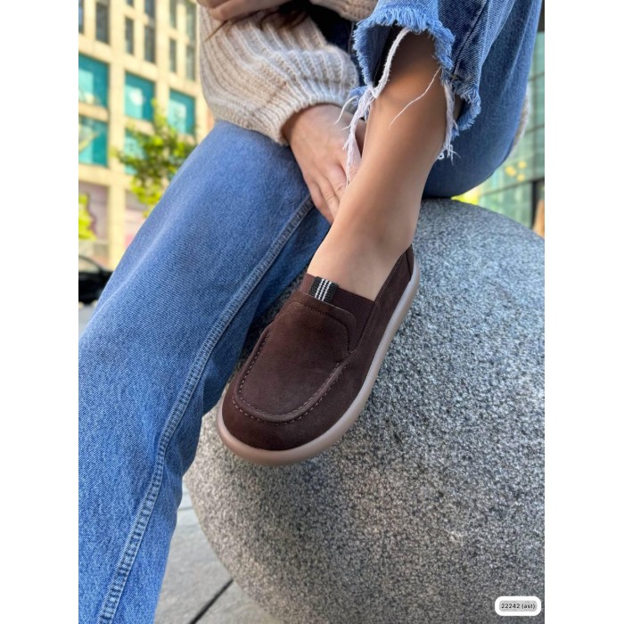 Туфлі/Лофери жіночі натуральна замша колір: Шоколад 39р