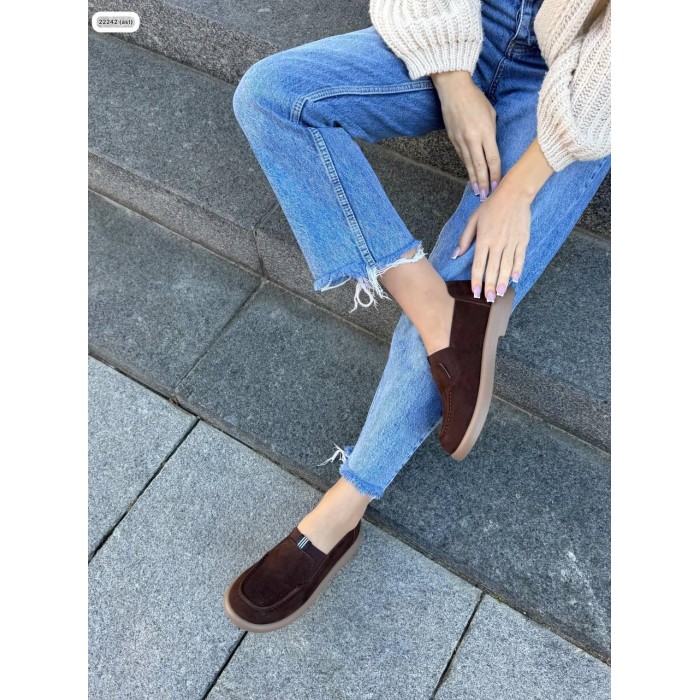 Туфлі/Лофери жіночі натуральна замша колір: Шоколад 39р