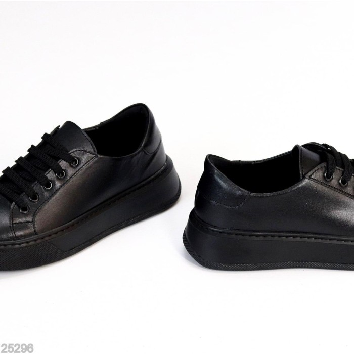 Кеди жіночі натуральна шкіра чорні 37,38,39,40р