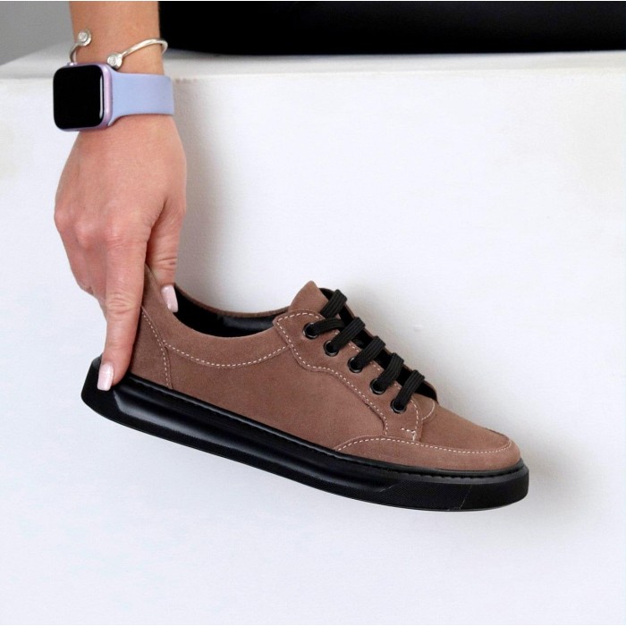 Кеди жіночі натуральна замша колір беж 38,39,40р.