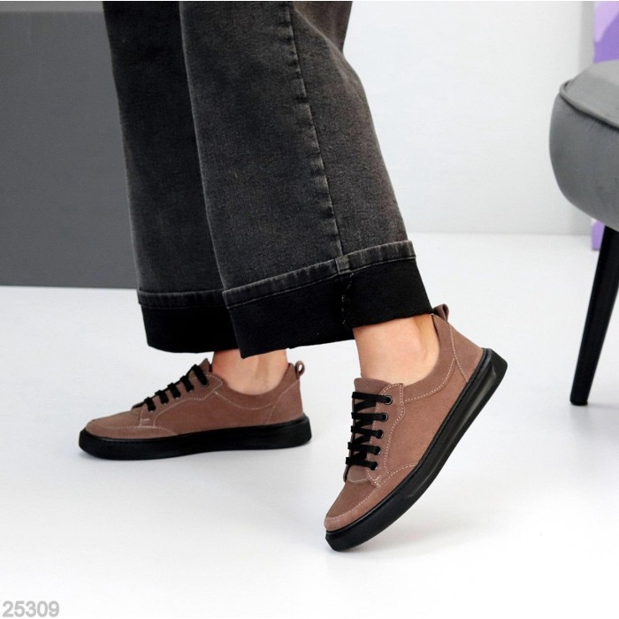 Кеди жіночі натуральна замша колір беж 38,39,40р.