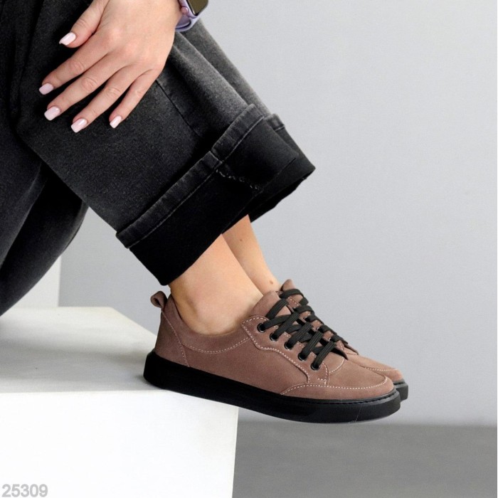 Кеди жіночі натуральна замша колір беж 38,39,40р.