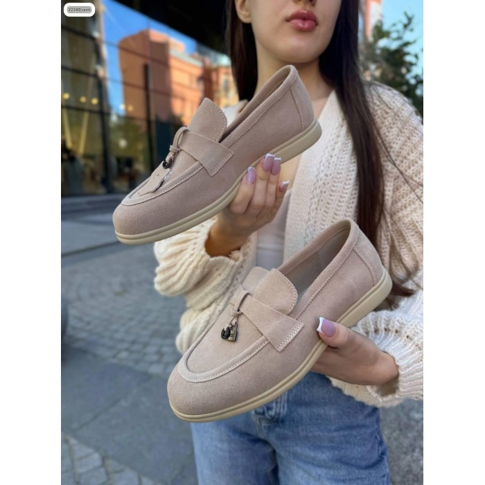 Туфлі/Лофери жіночі колір:бежевий натуральна замша 36,38,39,40,41р