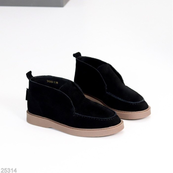 Лофери жіночі натуральна замша чорні 36,37,38,39,40,41р