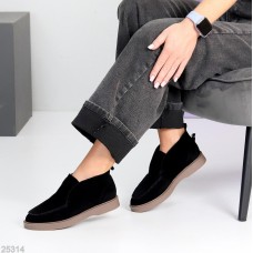 Лофери жіночі натуральна замша чорні 36,37,38,39,40,41р