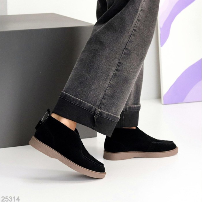 Лофери жіночі натуральна замша чорні 36,37,38,39,40,41р