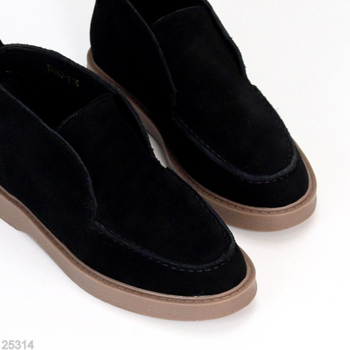 Лофери жіночі натуральна замша чорні 36,37,38,39,40,41р