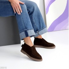 Лофери жіночі натуральна замша колір-шоколад 39,40,41р