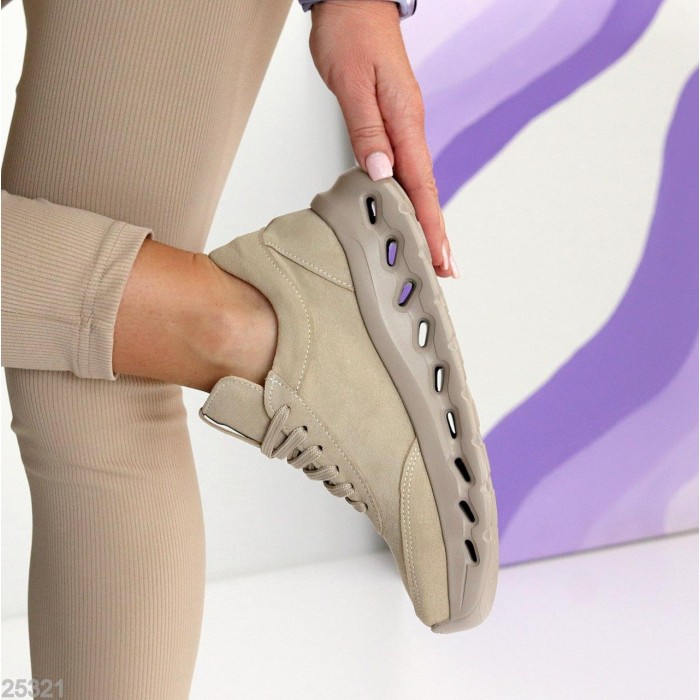 Кросівки жіночі натуральна замша колір беж 36,38,39р