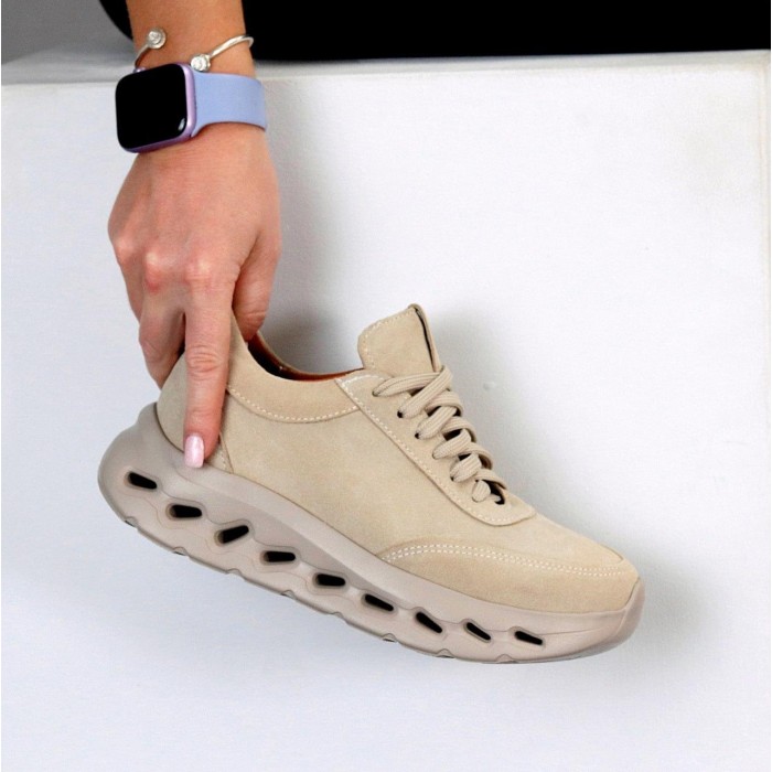 Кросівки жіночі натуральна замша колір беж 36,38,39р