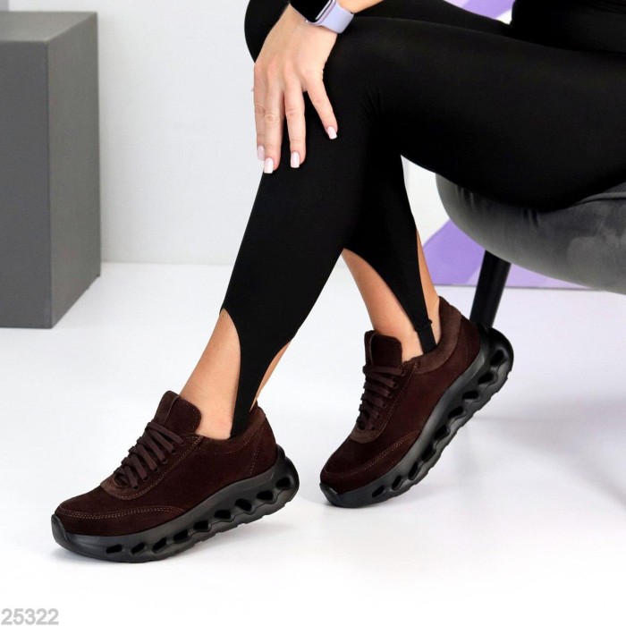 Кросівки жіночі натуральна-замша шоколад 36,39р