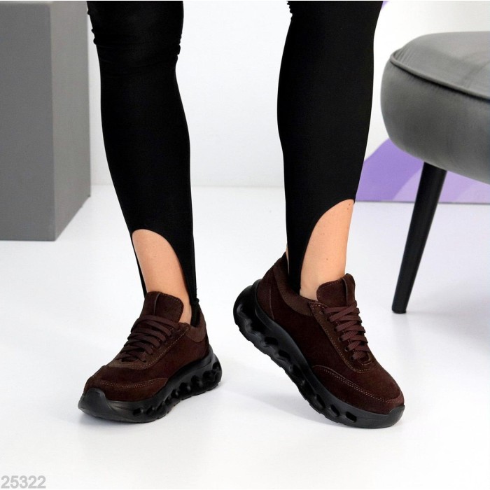 Кросівки жіночі натуральна-замша шоколад 36,39р