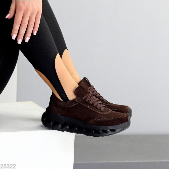 Кросівки жіночі натуральна-замша шоколад 36,39р