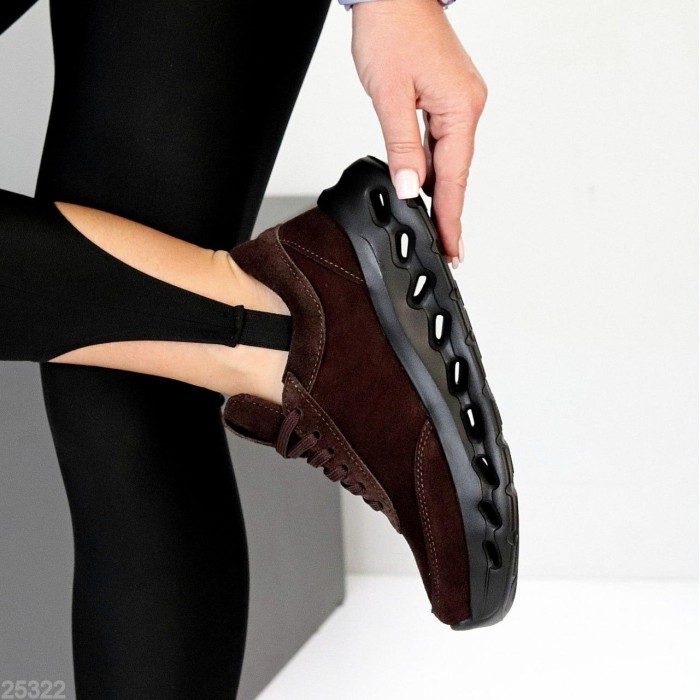 Кросівки жіночі натуральна-замша шоколад 36,39р