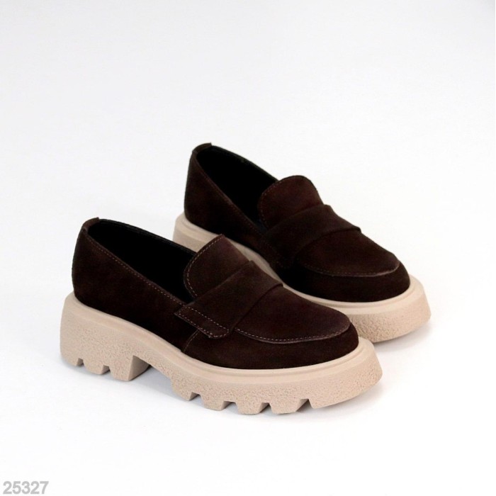 Лофери жіночі натуральна замша колір-шоколад 38,40р