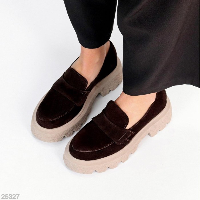 Лофери жіночі натуральна замша колір-шоколад 38,40р