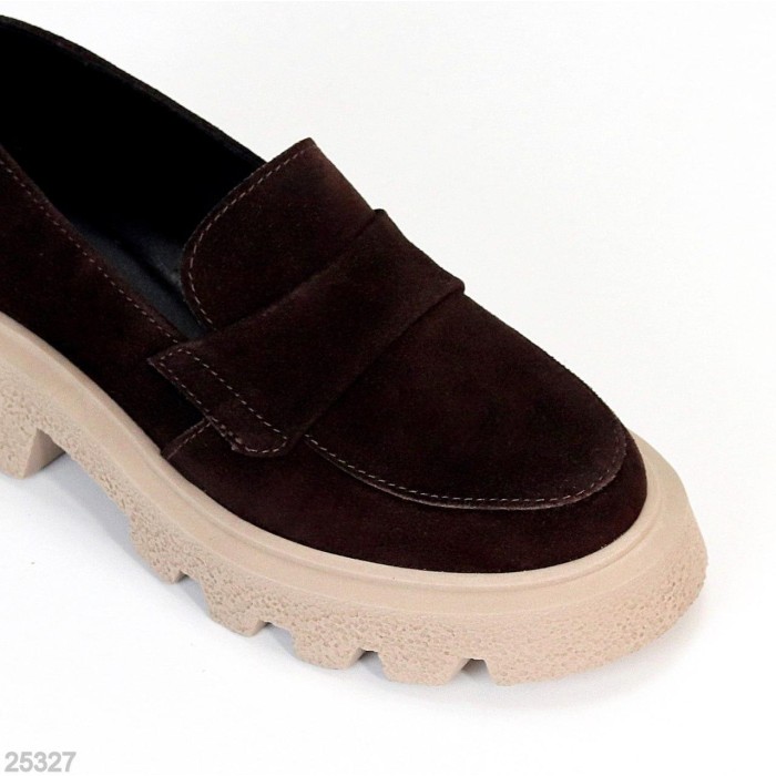 Лофери жіночі натуральна замша колір-шоколад 38,40р