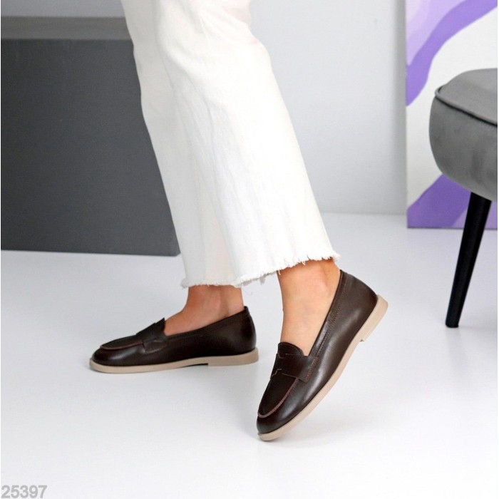 Лофери жіночі натуральна шкіра колір-шоколад 36,37,38,39,40р