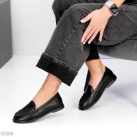 Лоферы женские натуральная кожа черные 36,37,38,39р