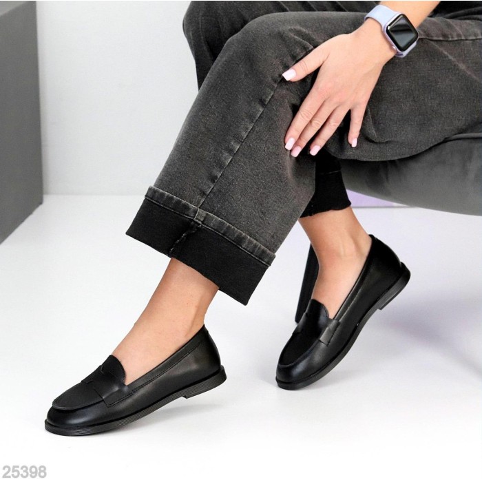 Лофери жіночі натуральна шкіра чорні 36,37,38,39р