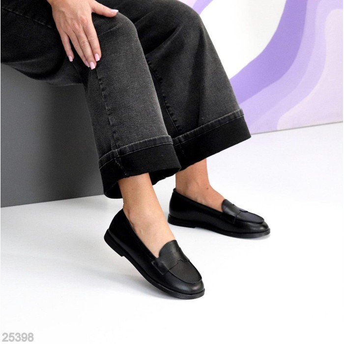 Лофери жіночі натуральна шкіра чорні 36,37,38,39р