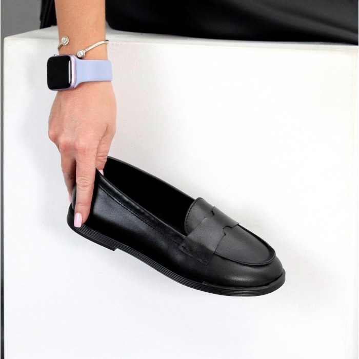 Лофери жіночі натуральна шкіра чорні 36,37,38,39р