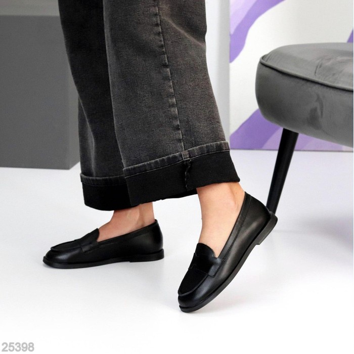 Лофери жіночі натуральна шкіра чорні 36,37,38,39р