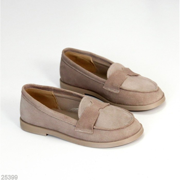 Лофери жіночі натуральна замша беж 36,37,38,39,40р