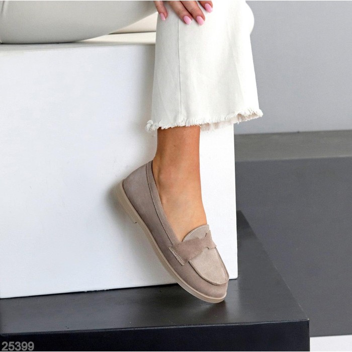 Лофери жіночі натуральна замша беж 36,37,38,39,40р