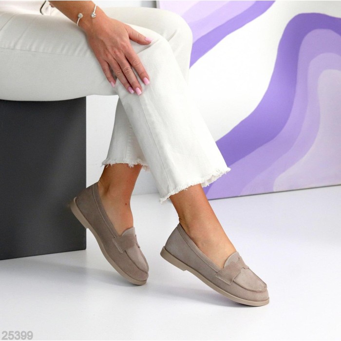 Лофери жіночі натуральна замша беж 36,37,38,39,40р