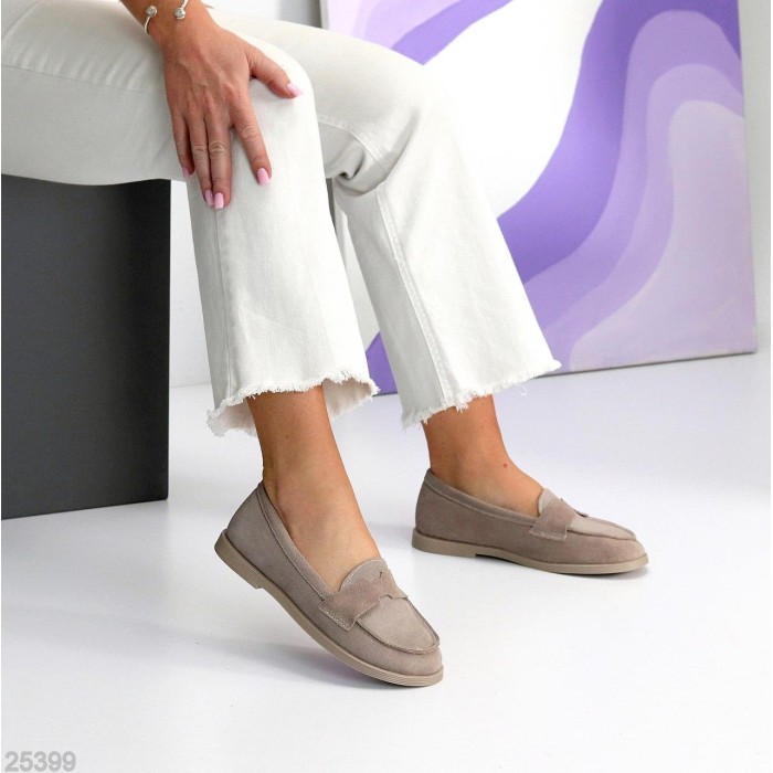 Лофери жіночі натуральна замша беж 36,37,38,39,40р