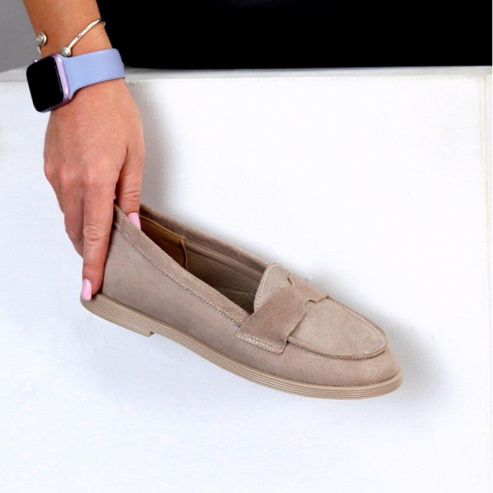 Лофери жіночі натуральна замша беж 36,37,38,39,40р