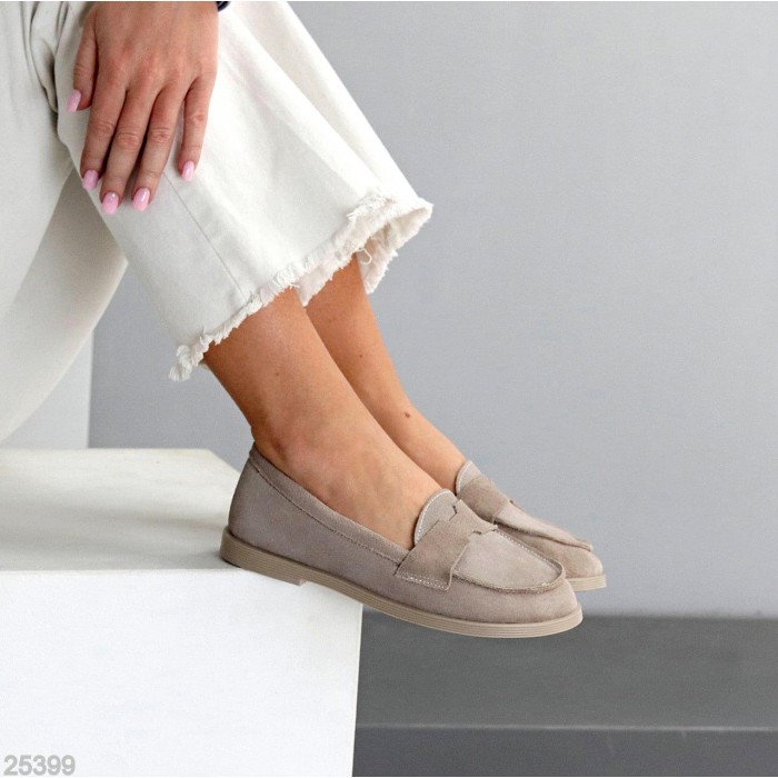 Лофери жіночі натуральна замша беж 36,37,38,39,40р